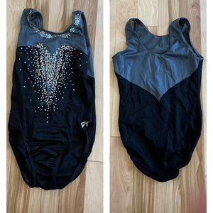 GK Black, Gray, Silver Adult Small Leotard